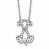 Sterling Silver Rhodium-plated  CZ Dog w/2IN Ext Necklace