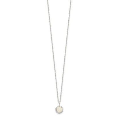 Sterling Silver E-coated Moonstone 17.75in w/2in ext Necklace