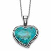 Sterling Silver RH-pl Oxidized Compressed Turquoise w/1.75in ext Necklace
