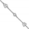 Sterling Silver Rhodium-plated CZ Butterfly w/1in Ext. Children's Bracelet