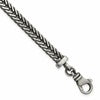 Sterling Silver Antiqued 5.5mm Franco Link Mens 8 inch Bracelet