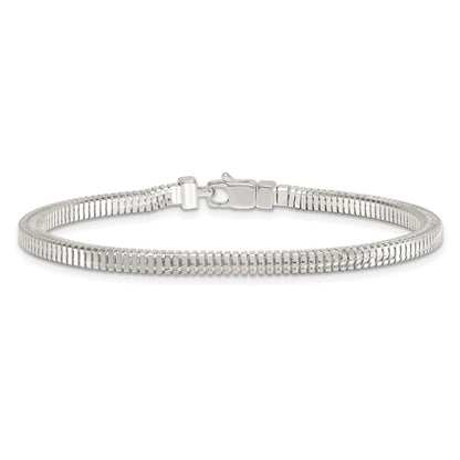 Sterling Silver Polished Fancy 3.5mm Square Snake Link 8 Inch Bracelet