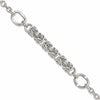 Sterling Silver Polished Fancy Byzantine Center 7.75 inch Bracelet