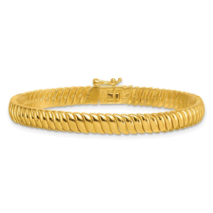 Sterling Silver Gold-Tone Polished Fancy 5.8mm S-Link 7 Inch Bracelet