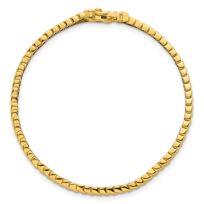Sterling Silver Gold-Tone Polished Fancy 5.8mm S-Link 7 Inch Bracelet