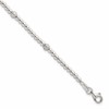 Sterling Silver Polished and Textured Beaded 7.5 inch 5-Station Bracelet