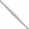 Sterling Silver Rhodium-plated Polished Graduated bezel-set CZ 8 inch Tennis Bracelet