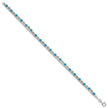 Sterling Silver Green Aventurine and Turquoise Beaded Bracelet