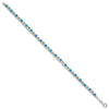 Sterling Silver Green Aventurine and Turquoise Beaded Bracelet