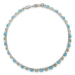 Sterling Silver Green Aventurine and Turquoise Beaded Bracelet
