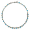 Sterling Silver Green Aventurine and Turquoise Beaded Bracelet