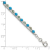 Sterling Silver Green Aventurine and Turquoise Beaded Bracelet