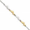 Sterling Silver Gold-tone Dolphins 9 inch Plus 1 inch Extender - Total 10 inch Anklet