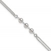 Sterling Silver Beaded 2-Strand 9 inch Plus 1 inch Extender - Total 10 inch Anklet