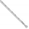Sterling Silver Rhodium-plated Beaded 2-Strand 9 inch Plus 1 inch Extender - Total 10 inch Anklet