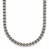 Sterling Silver Antiqued Brushed 4.00mm Fancy Box Link 19.75 inch Necklace
