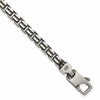 Sterling Silver Antiqued Brushed 5.00mm Fancy Box Link 7.75 inch Bracelet