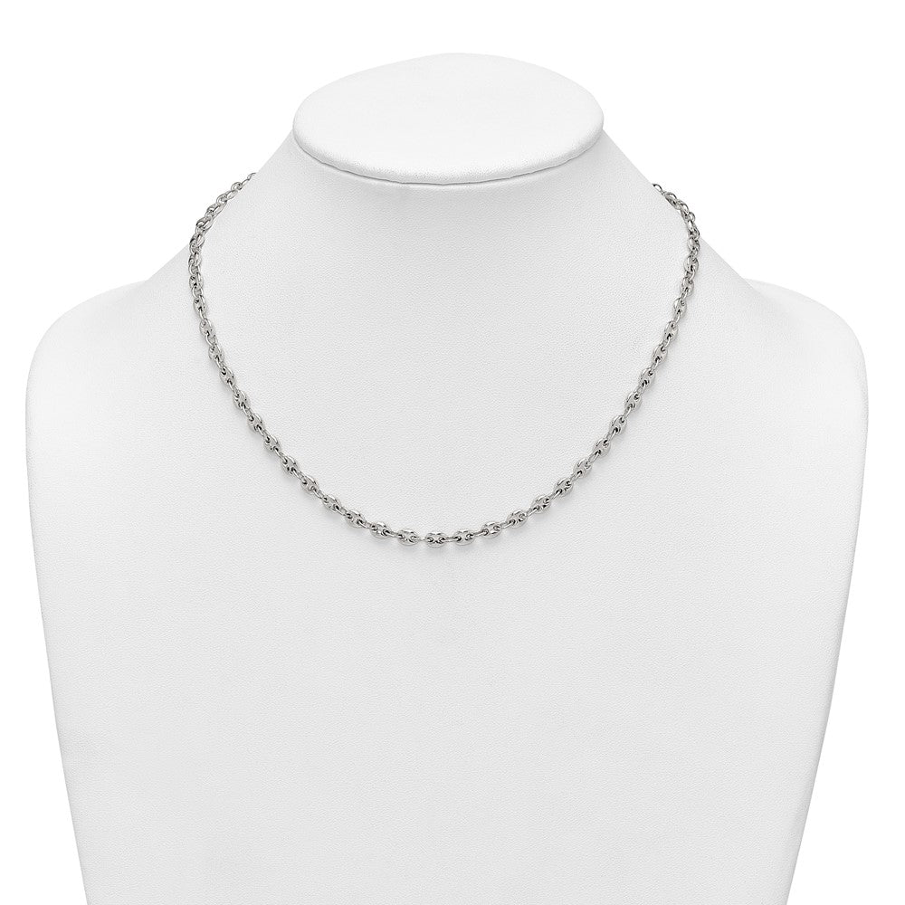 Sterling Silver Polished 4.8mm Puffed Mariner/Anchor Link 18 Inch Necklace