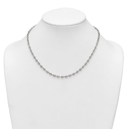 Sterling Silver Polished 4.8mm Puffed Mariner/Anchor Link 18 Inch Necklace
