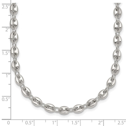 Sterling Silver Polished 4.8mm Puffed Mariner/Anchor Link 18 Inch Necklace