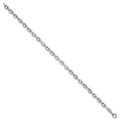 Sterling Silver Polished 4.8mm Puffed Mariner/Anchor Link 7.5 Inch Bracelet