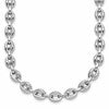 Sterling Silver Rhodium-plated Polished 7mm Puffed Mariner Link 18 inch Necklace