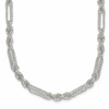 Sterling Silver Polished Textured 4.5mm Figaro Rope 18 inch Necklace