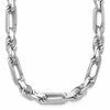 Sterling Silver Rhodium-plated Polished 8.00mm Figaro Rope Chain 20 inch Necklace