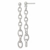 Sterling Silver Polished Graduated Cable Link Post Dangle Earrings