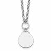 Sterling Silver Rhodium-plated Polished 16 inch with 2 inch extender Round Disc Necklace