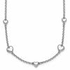 Sterling Silver Rhodium-plated Polished Five Puffed Hearts 7 inch with 1 inch Extender Bracelet