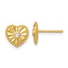 Affordable Expressions Sterling Silver Gold-tone Polished Beaded and Textured CZ Heart Post Earrings