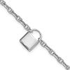 Sterling Silver Rhodium-plated 7 inch with 1 inch extender Lock Bracelet