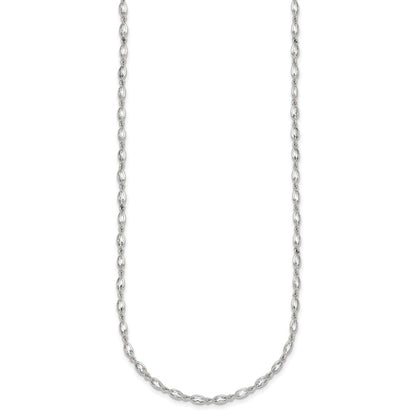 Sterling Silver Polished Oval Bezel CZ 16 Inch with 2 Inch Extension Necklace