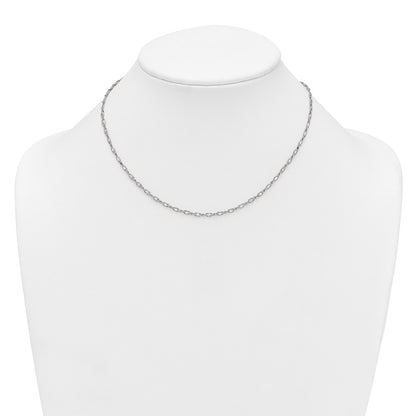 Sterling Silver Polished Oval Bezel CZ 16 Inch with 2 Inch Extension Necklace