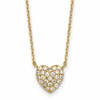 Affordable Expressions Sterling Silver Gold-tone Polished Pave CZ Heart 16 Inch with 2 Inch Extension Necklace