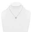 Sterling Silver Rhodium-plated Polished CZ Open Hearts 16 Inch with 2 Inch Extension Necklace