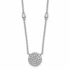 Sterling Silver Rhodium-plated Polished Pave CZ Circle 18 Inch Necklace