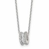 Sterling Silver Polished CZ Circle Bead 16 Inch with 2 Inch Extension Necklace