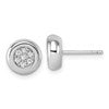Sterling Silver Rhodium-plated CZ Round Cluster Post Earrings