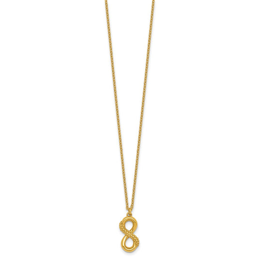 Affordable Expressions Sterling Silver Gold-tone Polished and Textured Infinity16 Inch Necklace