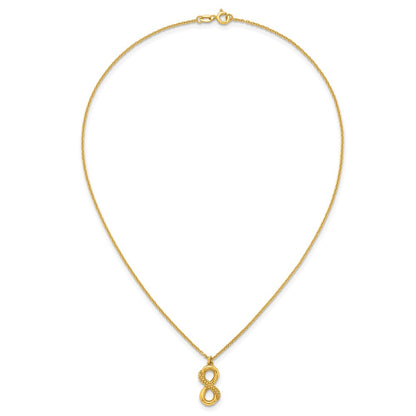 Affordable Expressions Sterling Silver Gold-tone Polished and Textured Infinity16 Inch Necklace