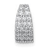 Sterling Silver Rhodium-plated Polished Pave CZ Curved and Tapered Chain Slide Pendant