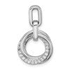 Sterling Silver Rhodium-plated Polished White CZ Circle Twist Pendant