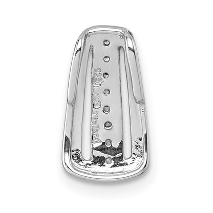 Sterling Silver Rhodium-plated Polished White CZ Chain Slide Pendant