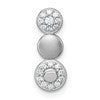 Sterling Silver Rhodium-plated Polished and Satin CZ  3-Circles Chain Slide Pendant