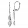 Sterling Silver Rhodium-plated Polished Fancy CZ Kite-shaped Leverback Earrings
