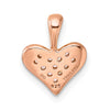 Sterling Silver Rhodium-plated and Rose Gold-plated CZ Heart Pendant