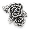 Sterling Silver Antiqued Polished CZ Flowers Chain Slide Pendant