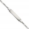 Sterling Silver Polished Figaro Link Childrens 5.5 inch with 1 inch Extension ID Bracelet